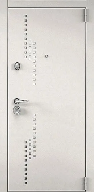 Двери в квартиру Белая уличная дверь AU-8 - внешняя сторона