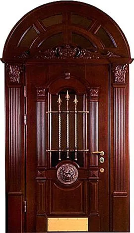 Двери с ковкой Арочная парадная дверь с ковкой MV-24 - внешняя сторона