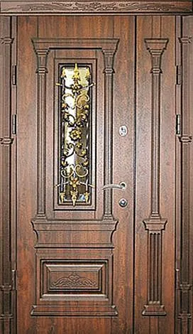 Двери с ковкой Входная парадная дверь с ковкой MV-67 - внешняя сторона