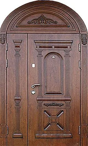 Массив дерева Арочная парадная дверь MV-79 - внешняя сторона